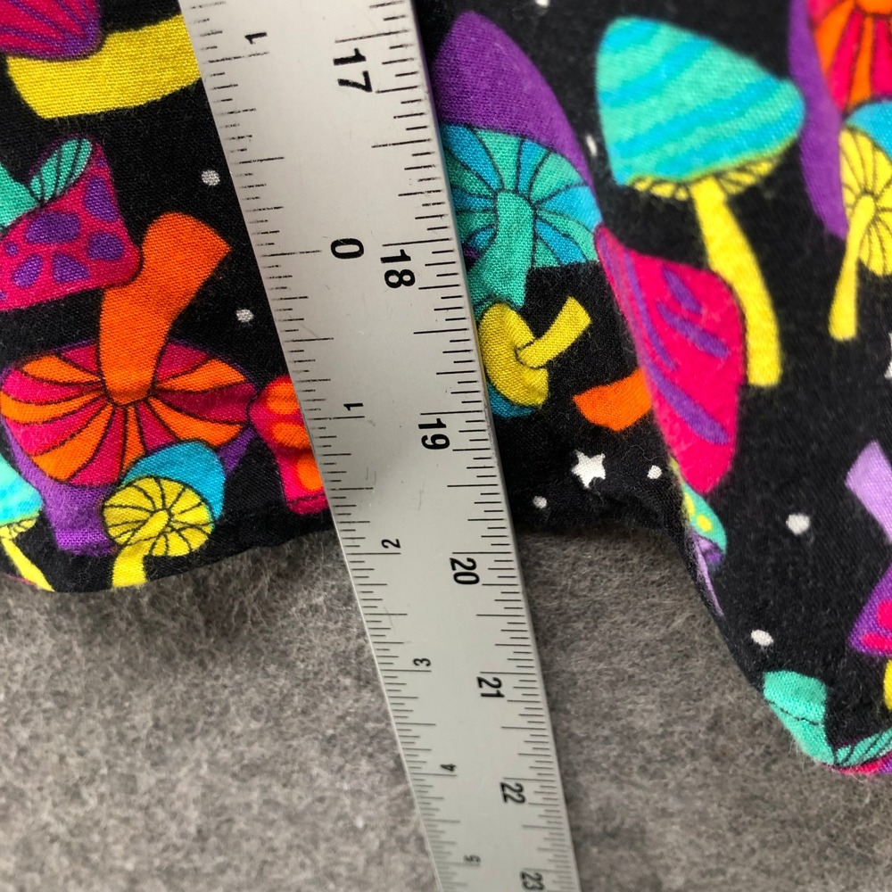 A-Lab Mushroom Print Cropped Button Up Shirt Womens L Psychedelic Colorful Boxy - Picture 9 of 10